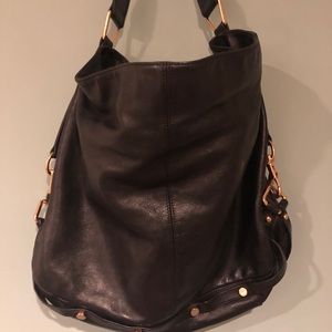 Black leather bag